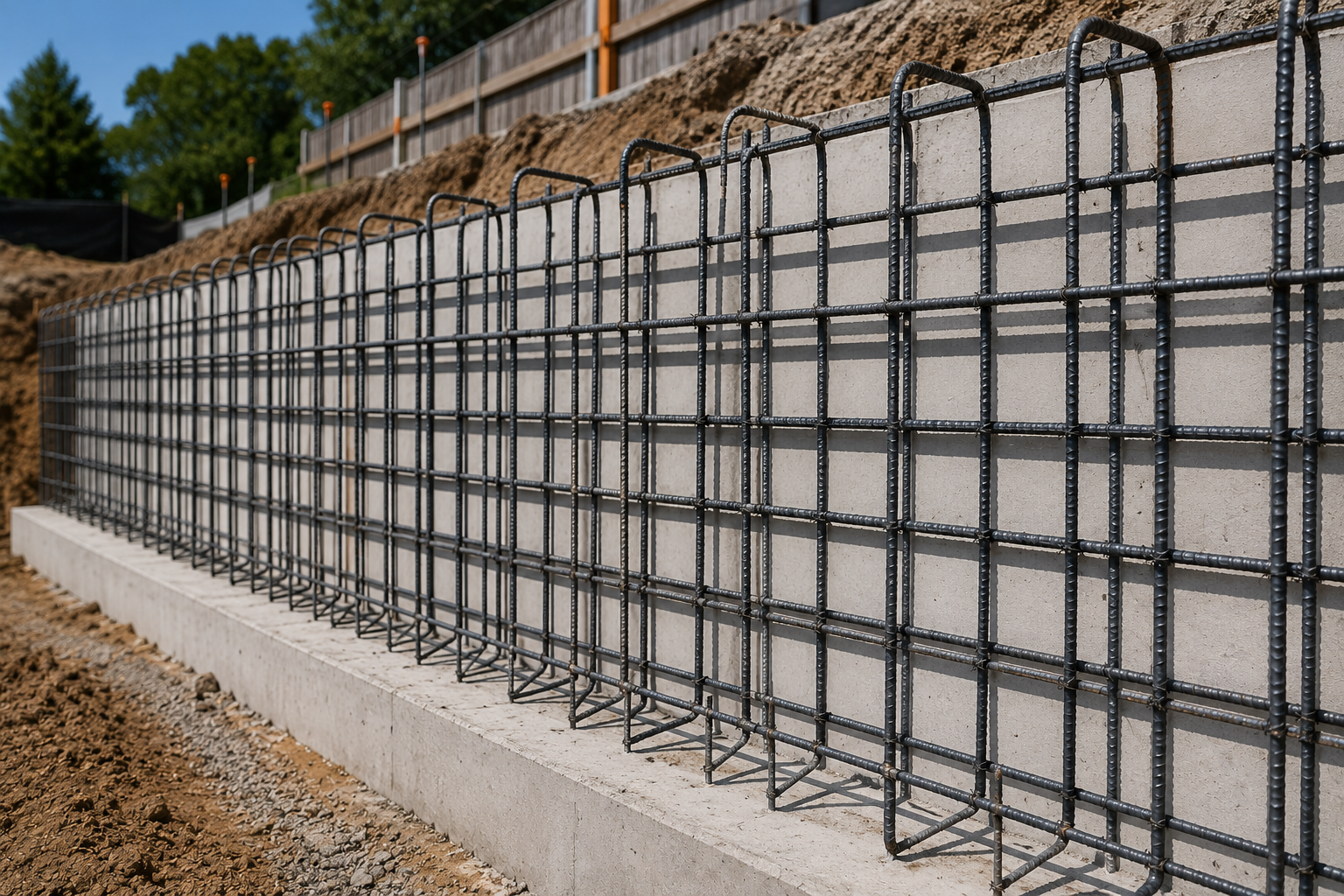 Retaining Walls — Cut & Bent Rebar