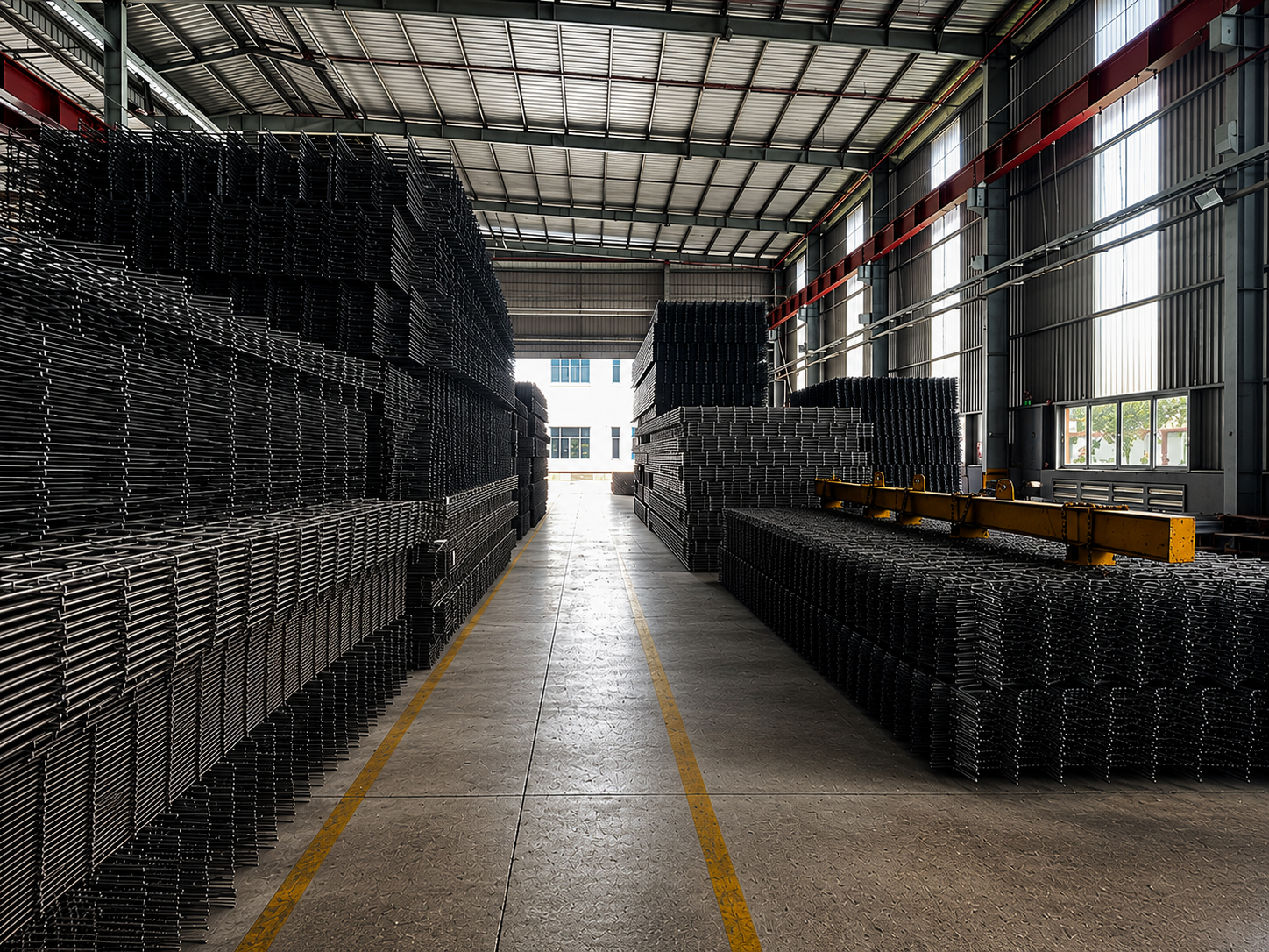Racked stock lengths of reinforcing bar